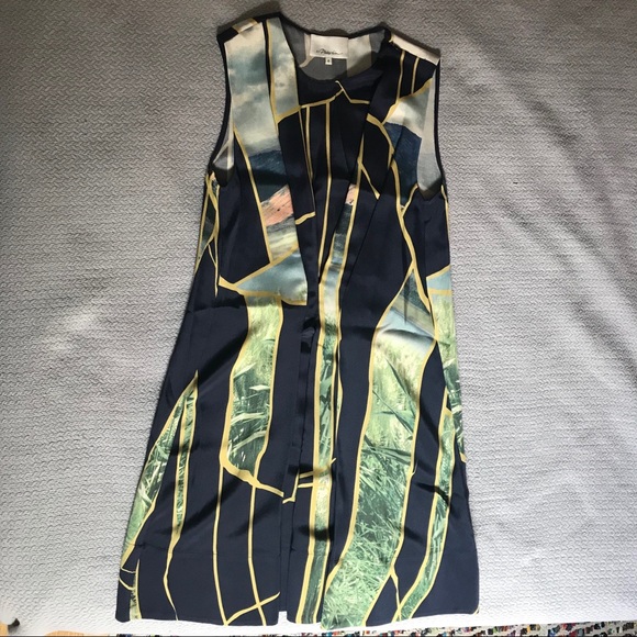 3.1 Philip Lim Breakthrough Moments Silk Dress in Navy - Picture 2 of 5